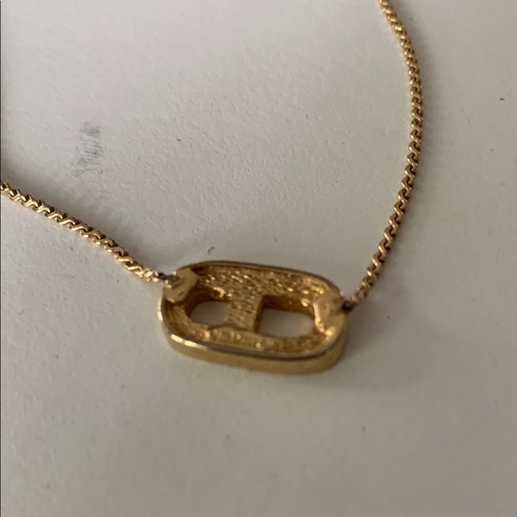 Dior Gold Necklace with Crystal Embellished Pendant missing stones - Picture 3 of 4